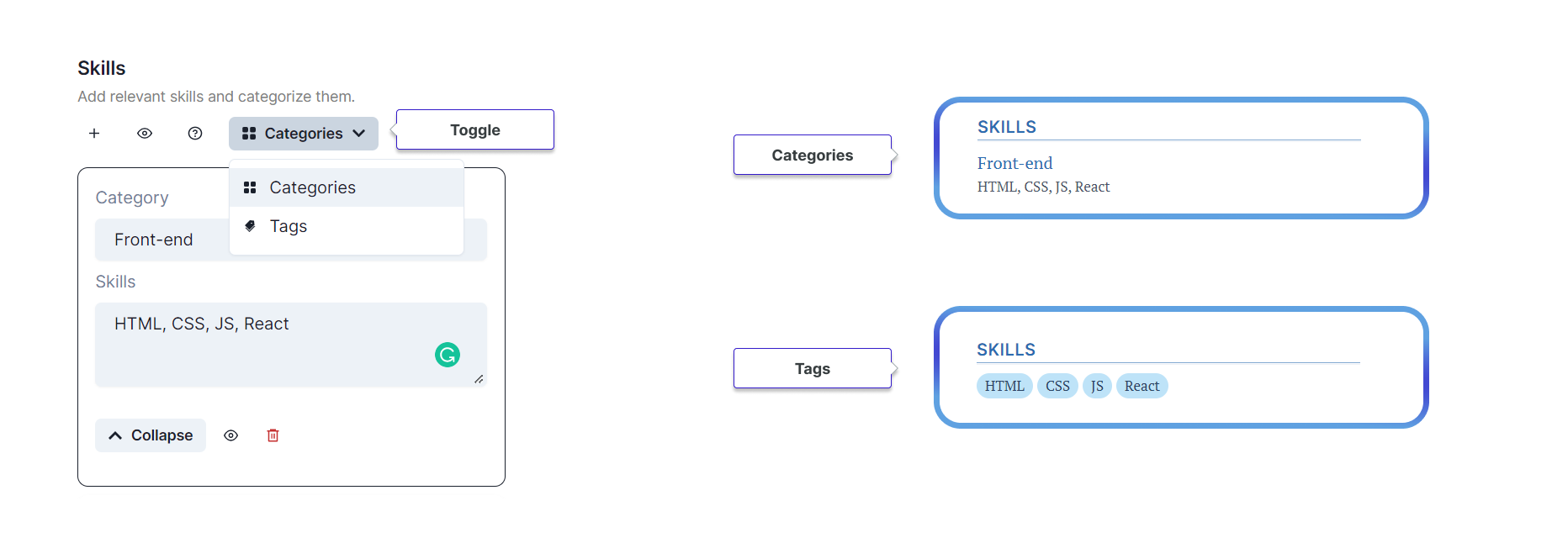 Skills - Categories and Tags